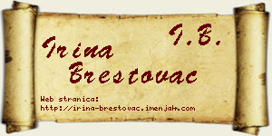 Irina Brestovac vizit kartica